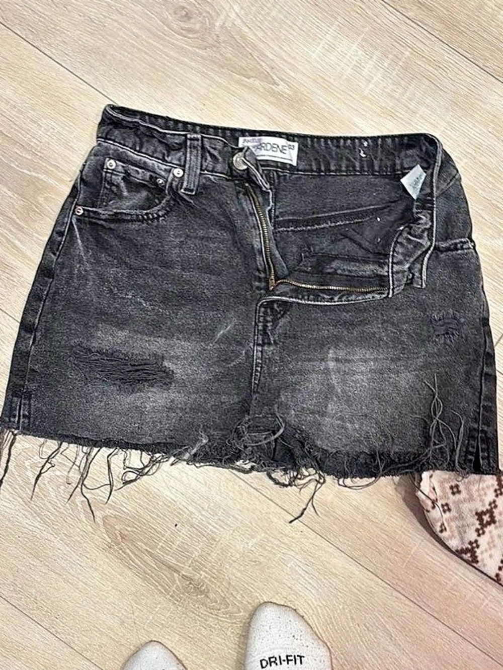 Drift Distressed Black Jean Shorts
